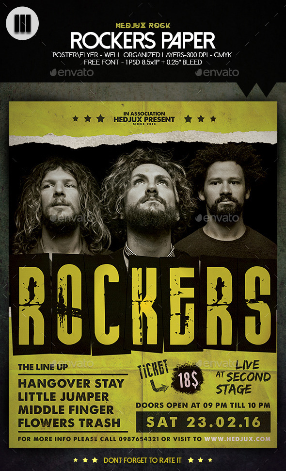GraphicRiver Rockers Paper Flyer 10469213 GraphicRiver Rockers Paper Flyer 10469213