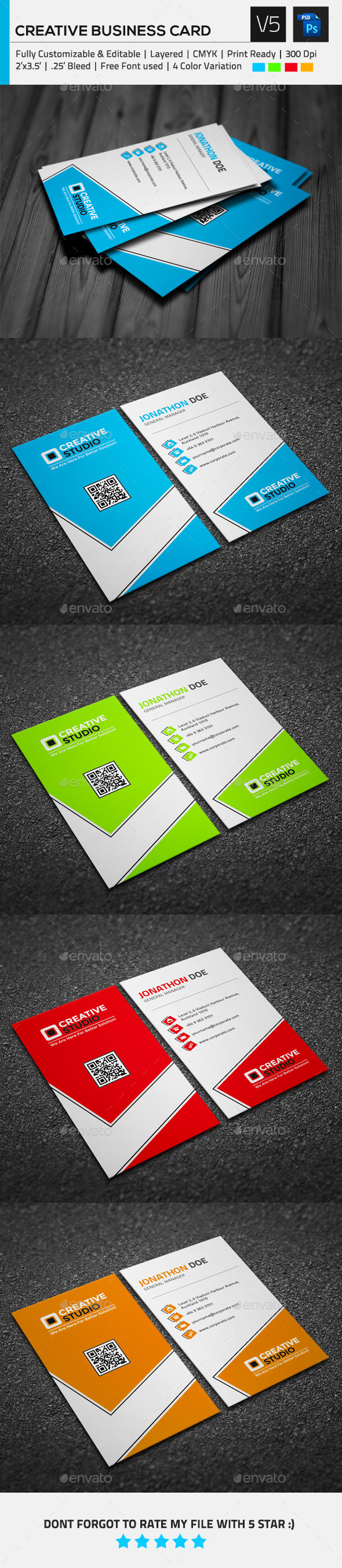 GraphicRiver Creative Business Card V5 10420065 GraphicRiver Creative Business Card V5 10420065