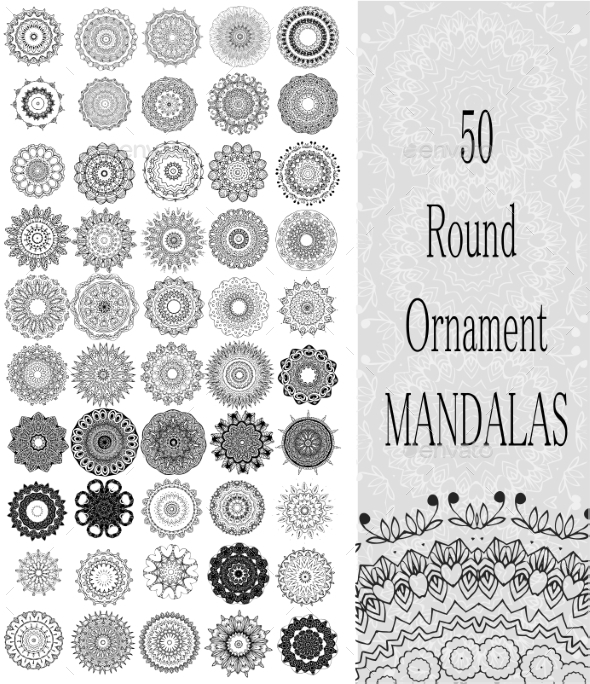GraphicRiver Set of 50 Ornament Round Mandalas 10469894 GraphicRiver Set of 50 Ornament Round Mandalas 10469894