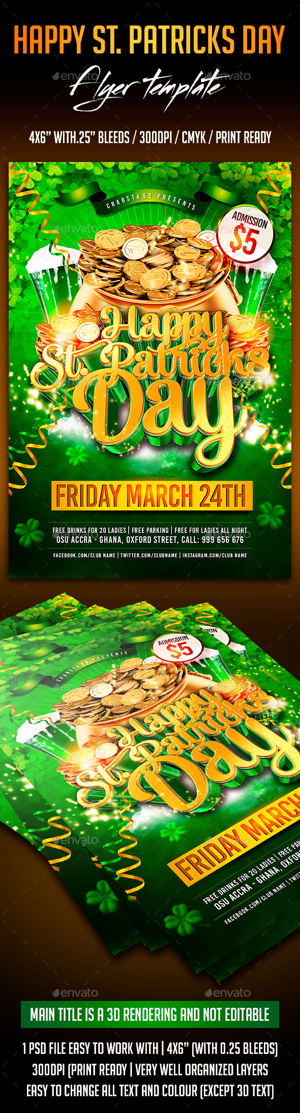GraphicRiver Happy St Patrick s Day Flyer Template 10470059 GraphicRiver Happy St Patrick s Day Flyer Template 10470059