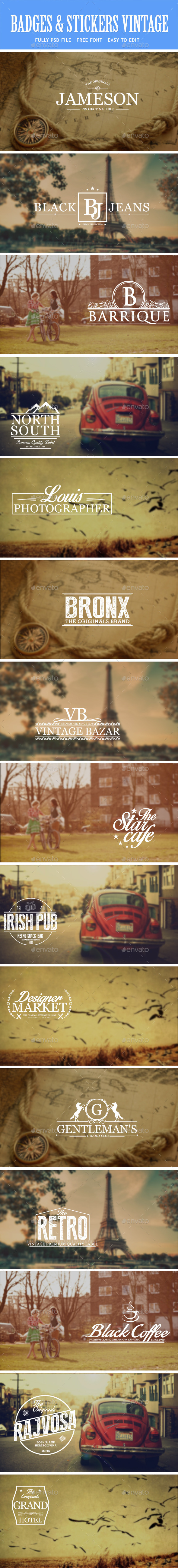 GraphicRiver Badges Stickers Vintage Vol1 10470612 GraphicRiver Badges Stickers Vintage Vol1 10470612