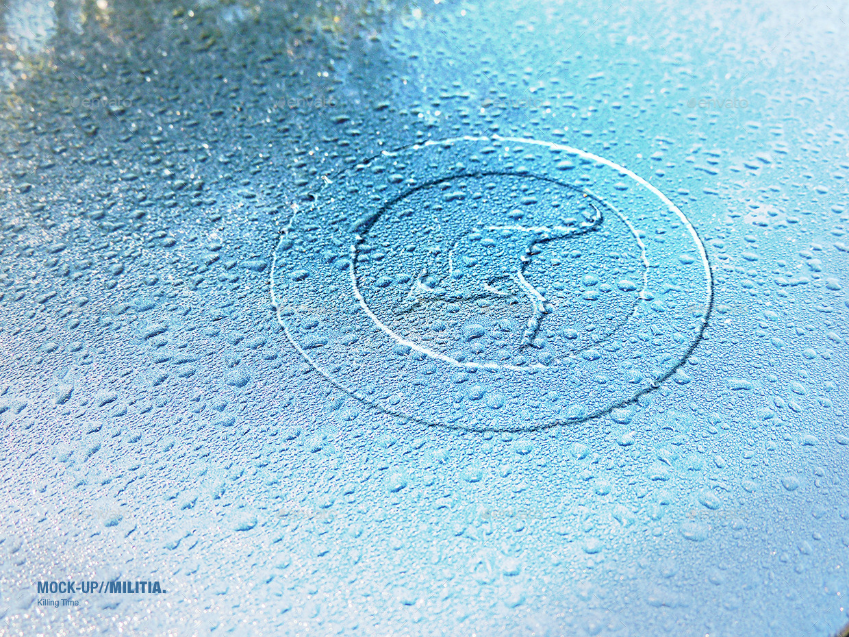 Logo Mock-Up - Liquid | Transparent | Wet | Glass
