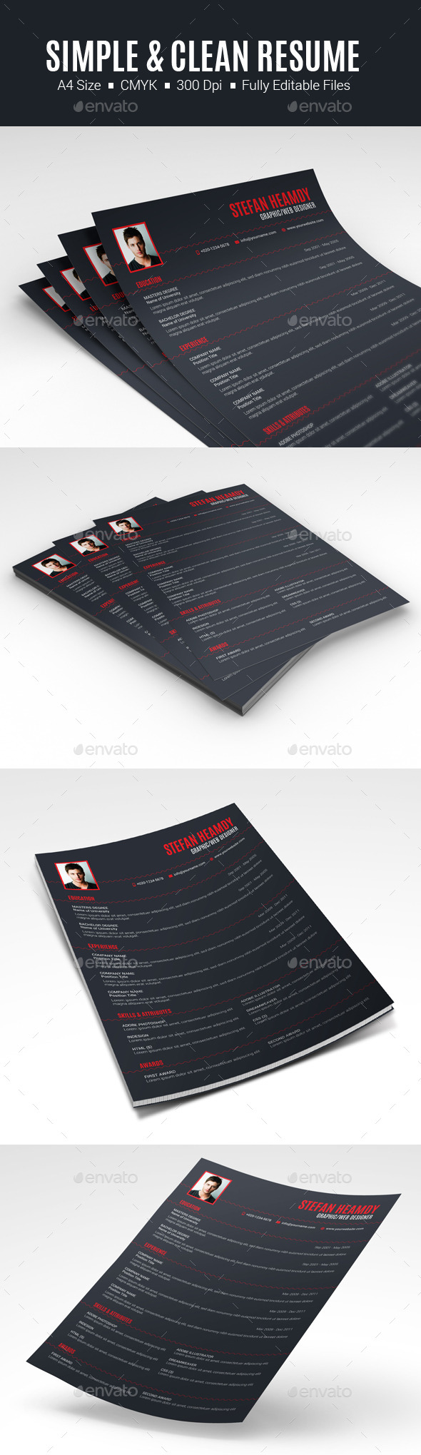 GraphicRiver Simple & Clean Resume 10472627 GraphicRiver Simple & Clean Resume 10472627