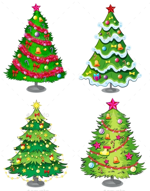 GraphicRiver Four Christmas Trees 10473421 GraphicRiver Four Christmas Trees 10473421
