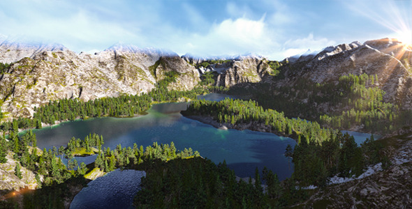 Fly-through the Clouds to the Beatiful Lakeside Fly-through the Clouds to the Beatiful Lakeside
