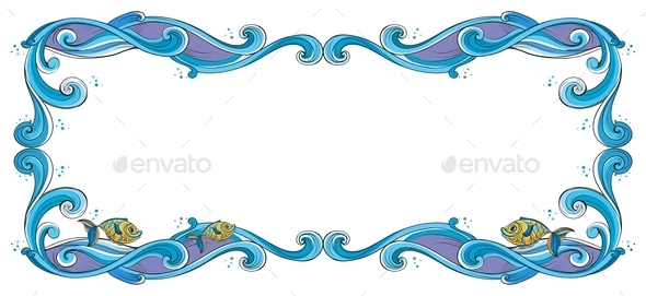 GraphicRiver A Border with Fish 10474216 GraphicRiver A Border with Fish 10474216