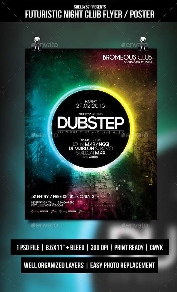 Futuristic Night Club Flyer / Poster (Clubs & Parties) Download ~ Best ...