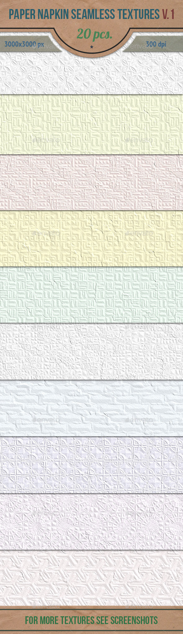 GraphicRiver Paper Napkin Seamless HD Textures Set v.1 10474854 GraphicRiver Paper Napkin Seamless HD Textures Set v.1 10474854