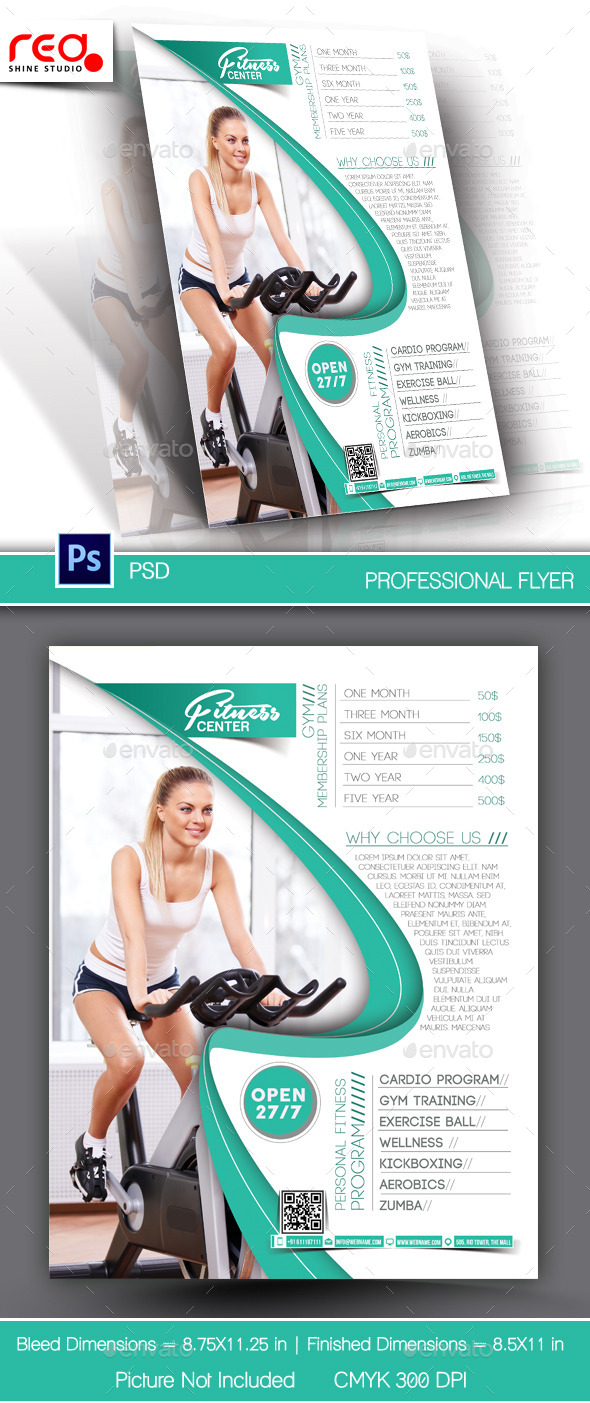 GraphicRiver Fitness Center Flyer & Poster Template 10474884 GraphicRiver Fitness Center Flyer & Poster Template 10474884