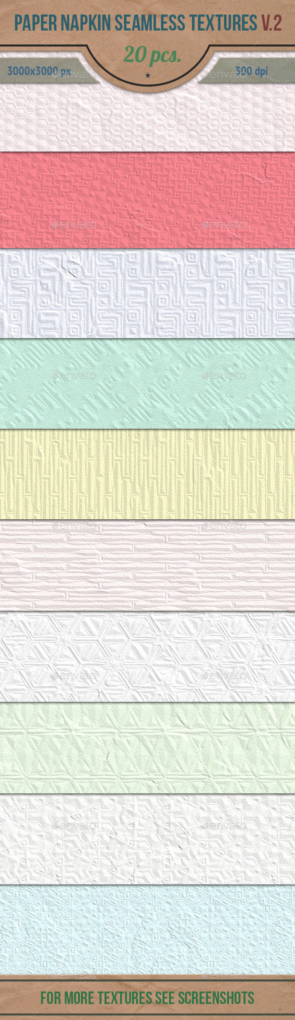 GraphicRiver Paper Napkin Seamless HD Textures Set v.2 10474899 GraphicRiver Paper Napkin Seamless HD Textures Set v.2 10474899