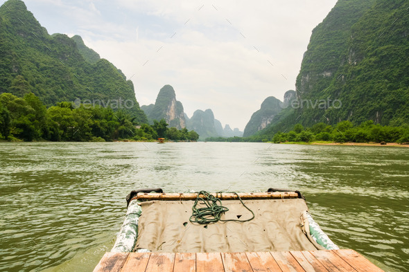 Bamboo rafting li river china (Misc) Photo Download