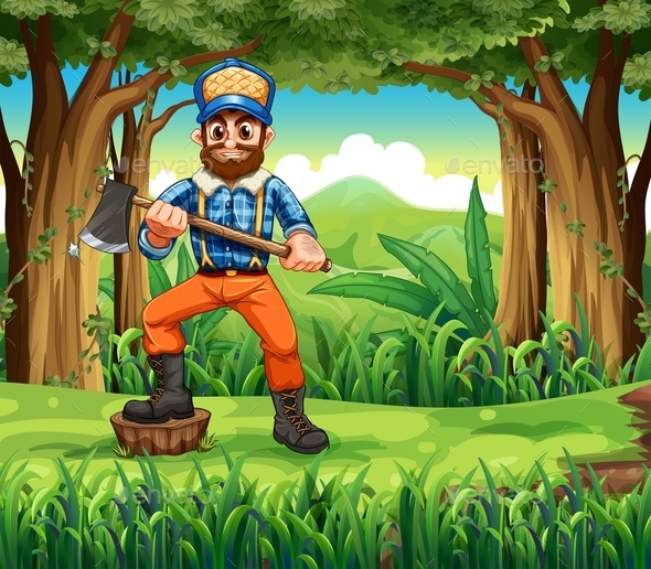 GraphicRiver Woodman in the Forest 10475029 GraphicRiver Woodman in the Forest 10475029