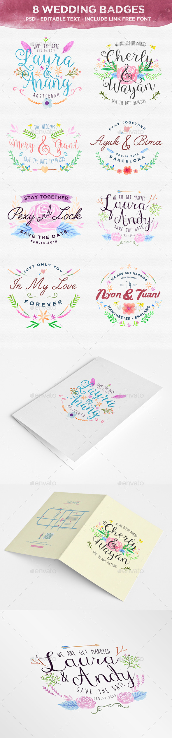 GraphicRiver 8 Wedding Badges 10475566 GraphicRiver 8 Wedding Badges 10475566