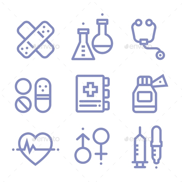 GraphicRiver Contour Simple Medical Icons Set 10475565 GraphicRiver Contour Simple Medical Icons Set 10475565
