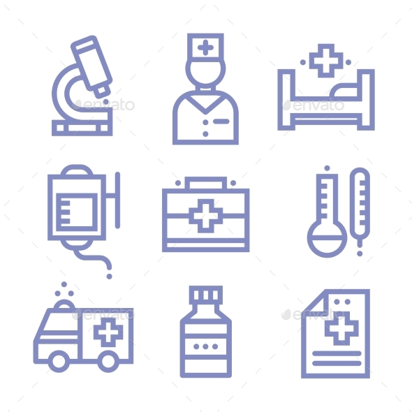 GraphicRiver Contour Simple Medical Icons Set 10475576 GraphicRiver Contour Simple Medical Icons Set 10475576