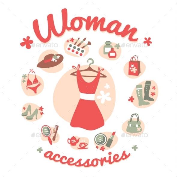 GraphicRiver Woman Accessories Icons 10475591 GraphicRiver Woman Accessories Icons 10475591