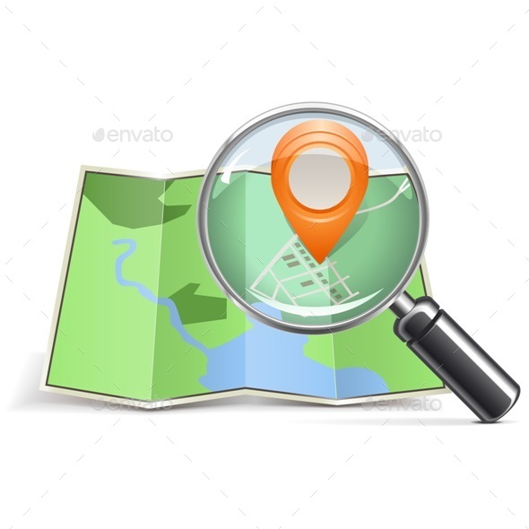GraphicRiver Vector Loupe with Map Pointer 10475695 GraphicRiver Vector Loupe with Map Pointer 10475695