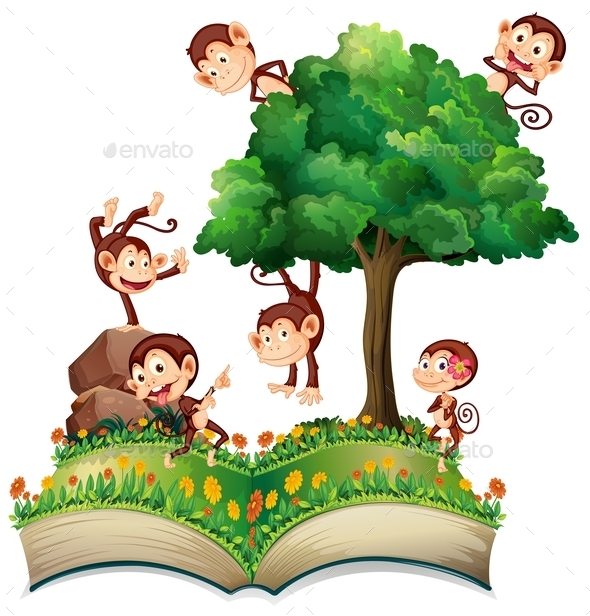 GraphicRiver Monkeys and Tree 10475750 GraphicRiver Monkeys and Tree 10475750