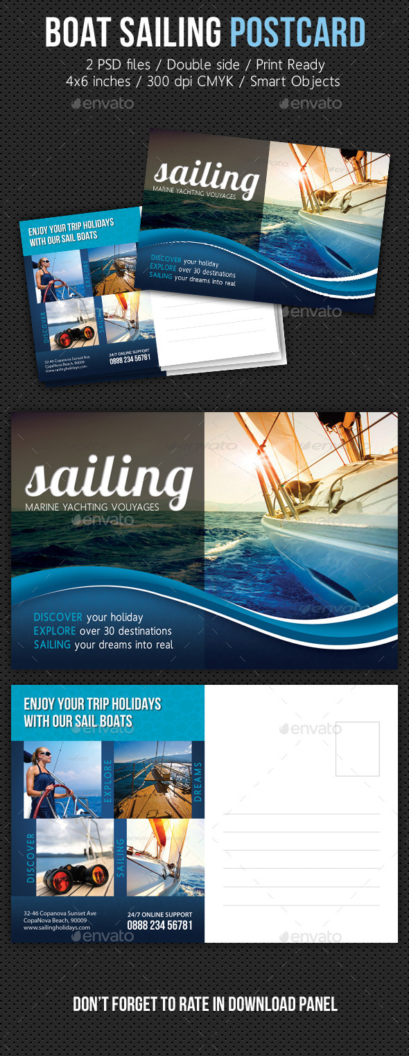 GraphicRiver Boat Sailing Postcard Template V02 10477161 GraphicRiver Boat Sailing Postcard Template V02 10477161