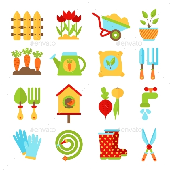 GraphicRiver Gardening Symbols 10477485 GraphicRiver Gardening Symbols 10477485