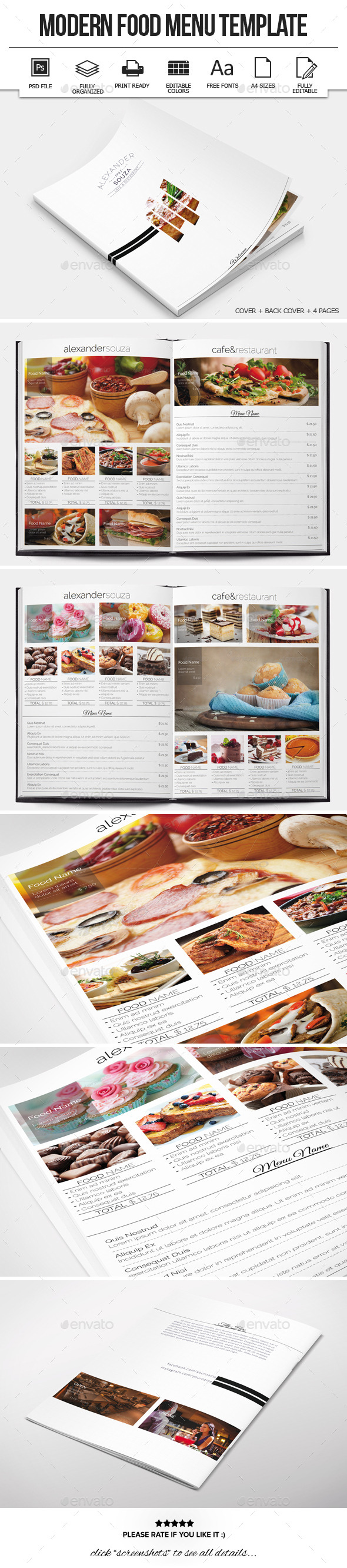 Modern Food Menu Design