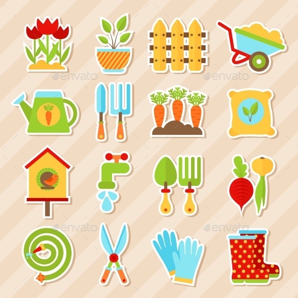 GraphicRiver Garden Element Stickers 10477522 GraphicRiver Garden Element Stickers 10477522