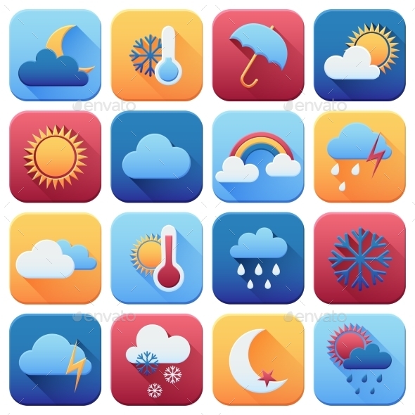 GraphicRiver Set of Weather Icons 10477593 GraphicRiver Set of Weather Icons 10477593