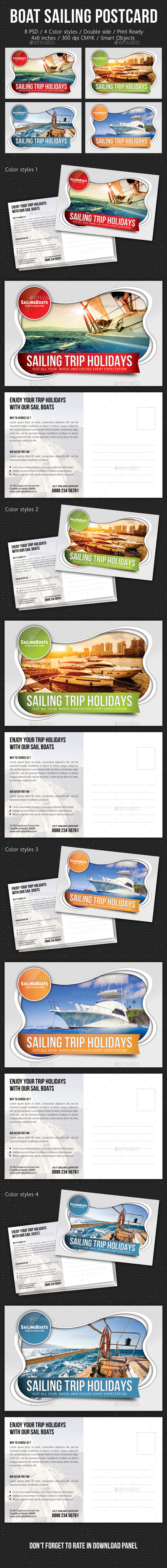 GraphicRiver Boat Sailing Postcard Template V03 10478108 GraphicRiver Boat Sailing Postcard Template V03 10478108