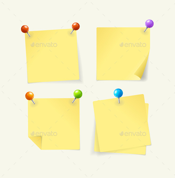 Pins with Yellow Paper Pins with Yellow Paper