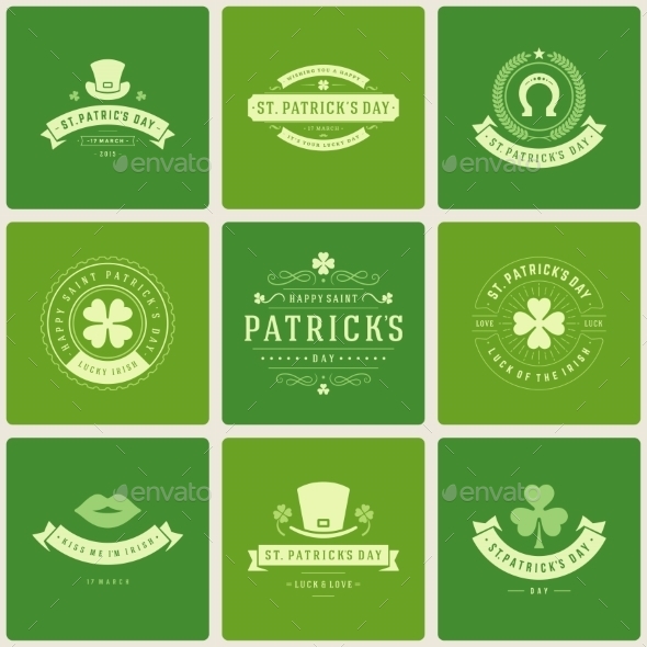 GraphicRiver Typographic Saint Patrick s Day Retro Badges 10480853 GraphicRiver Typographic Saint Patrick s Day Retro Badges 10480853