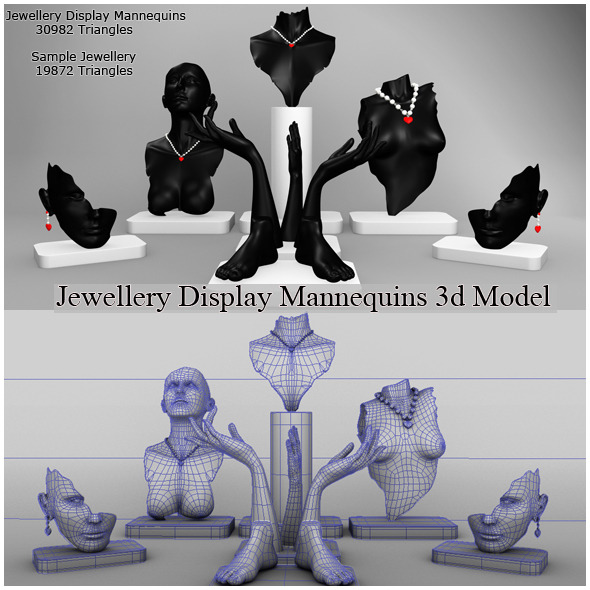 3DOcean Jewellery Display Mannequins 3D Model 10480988 3DOcean Jewellery Display Mannequins 3D Model 10480988