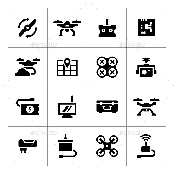 GraphicRiver Set Icons of Quadrocopter Multicopter Drone 10482360 GraphicRiver Set Icons of Quadrocopter Multicopter Drone 10482360