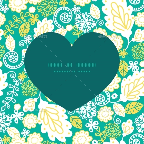 GraphicRiver Emerald Flowers with Heart 10483086 GraphicRiver Emerald Flowers with Heart 10483086