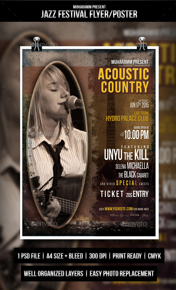 GraphicRiver Acoustic Country Flayer 10483514 GraphicRiver Acoustic Country Flayer 10483514