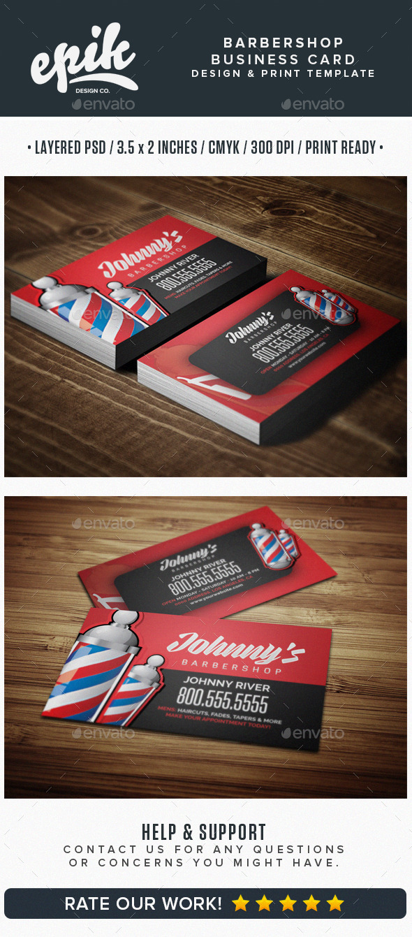 GraphicRiver Barbershop Business Card Template 10484279 GraphicRiver Barbershop Business Card Template 10484279