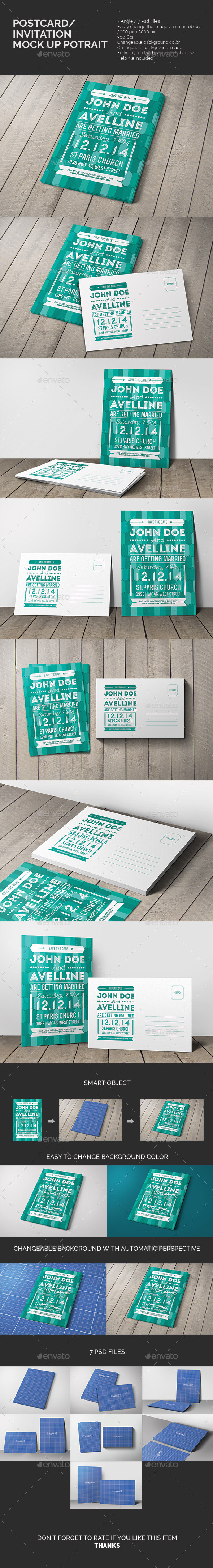 GraphicRiver Postcard & Invitation Mock-up Potrait 10484650 GraphicRiver Postcard & Invitation Mock-up Potrait 10484650