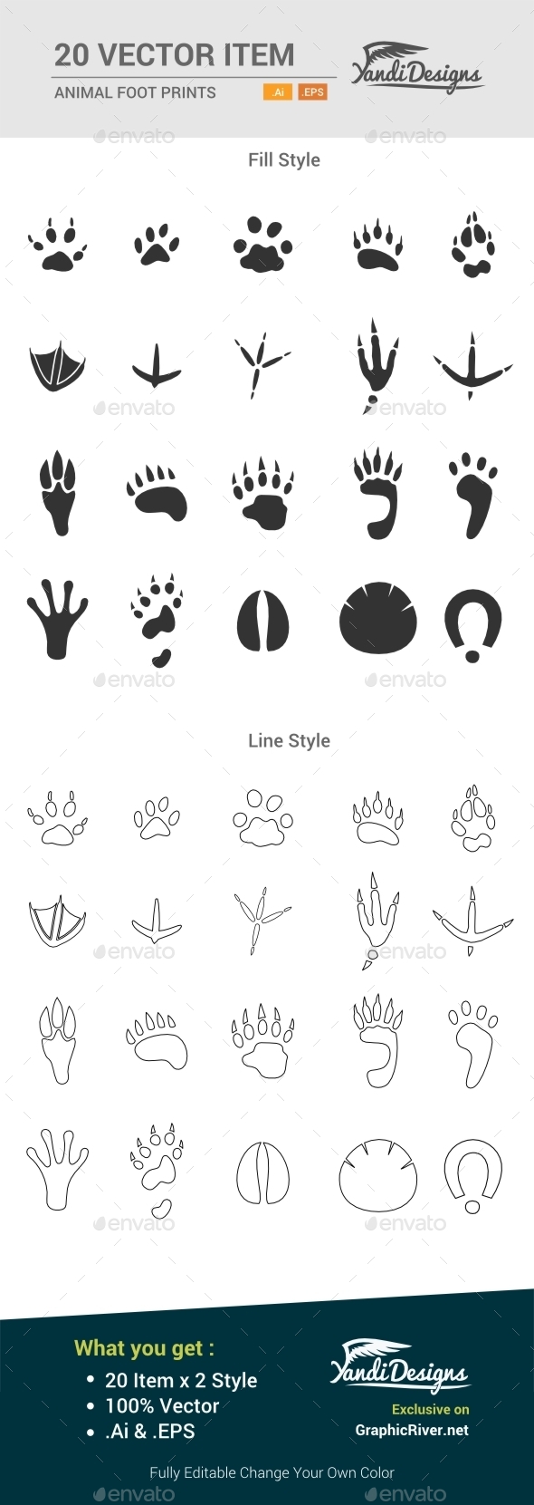 GraphicRiver Animal Foot Prints 10484654 GraphicRiver Animal Foot Prints 10484654