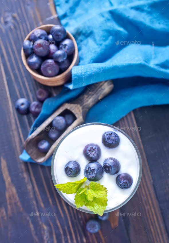 yogurt with blueberry (Misc) Photo Download