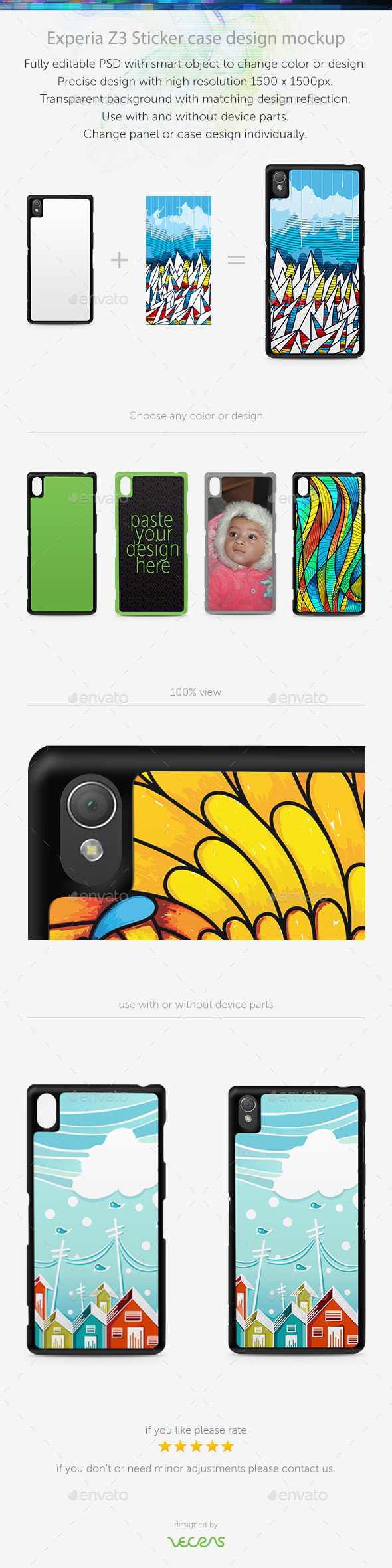 GraphicRiver Experia Z3 Sticker Case Design Mockup 10485739 GraphicRiver Experia Z3 Sticker Case Design Mockup 10485739