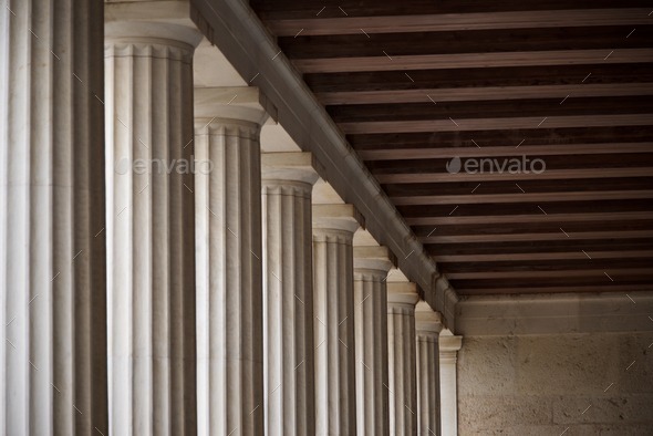 Ceiling corner in Stoa of Atallos colonnade