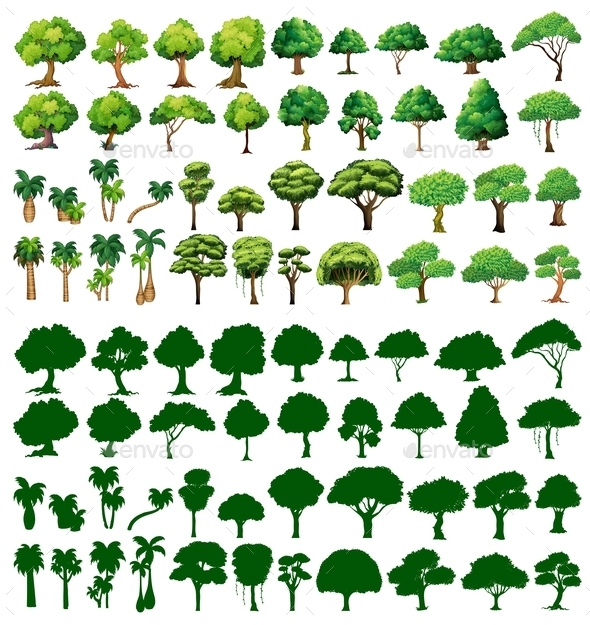 GraphicRiver Silhoutte of Trees 10485774 GraphicRiver Silhoutte of Trees 10485774