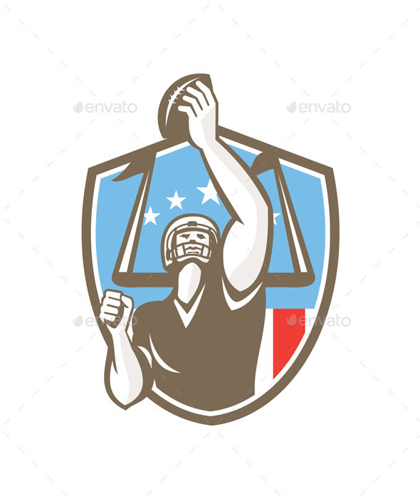 GraphicRiver American Football Player Touchdown Goal Post Retro 10485997 GraphicRiver American Football Player Touchdown Goal Post Retro 10485997
