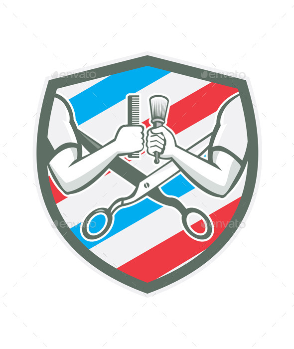 GraphicRiver Barber Hand Comb Brush Scissors Shield Retro 10486013 GraphicRiver Barber Hand Comb Brush Scissors Shield Retro 10486013