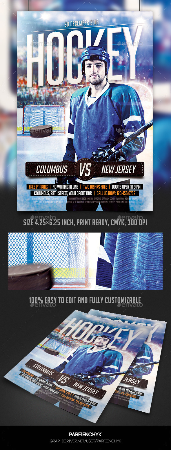 GraphicRiver Hockey Match Flyer Template 10486564 GraphicRiver Hockey Match Flyer Template 10486564