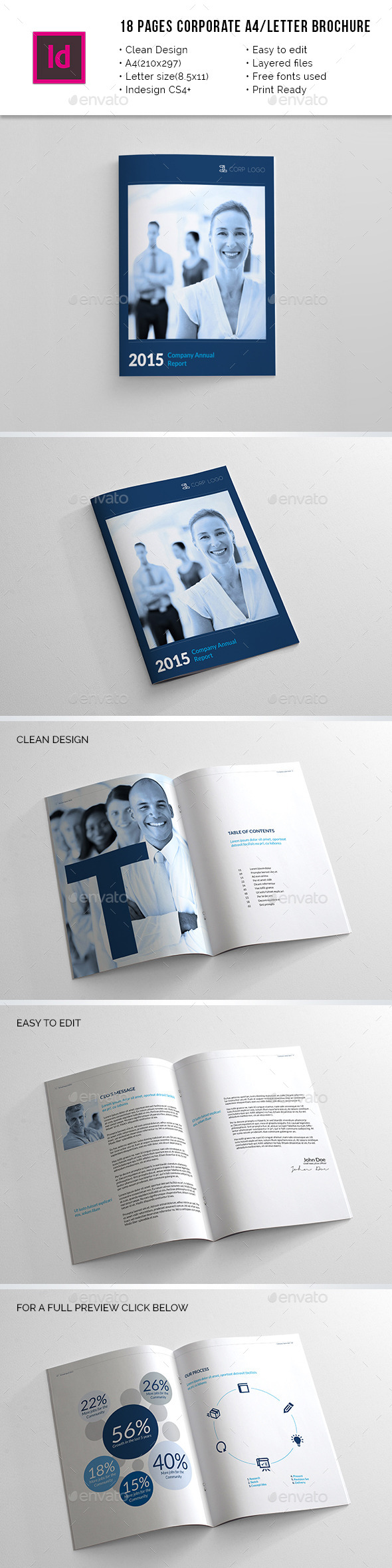 18 Pages Corporate A4 / Letter Annual Report (Corporate)