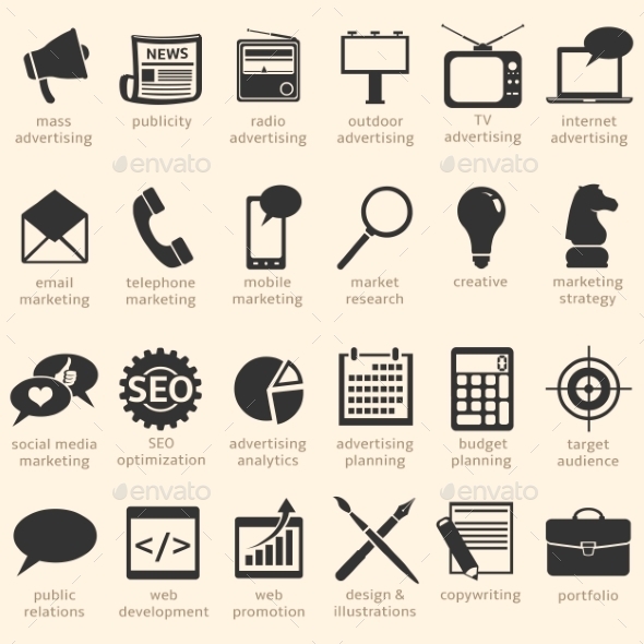 GraphicRiver Vector Set of Advertising Icons 10487928 GraphicRiver Vector Set of Advertising Icons 10487928