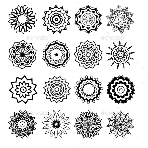 GraphicRiver Ornament Round Set with Mandalas 10488604 GraphicRiver Ornament Round Set with Mandalas 10488604