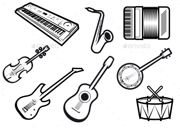 GraphicRiver Acoustic and Electric Musical Instruments 10488638 GraphicRiver Acoustic and Electric Musical Instruments 10488638