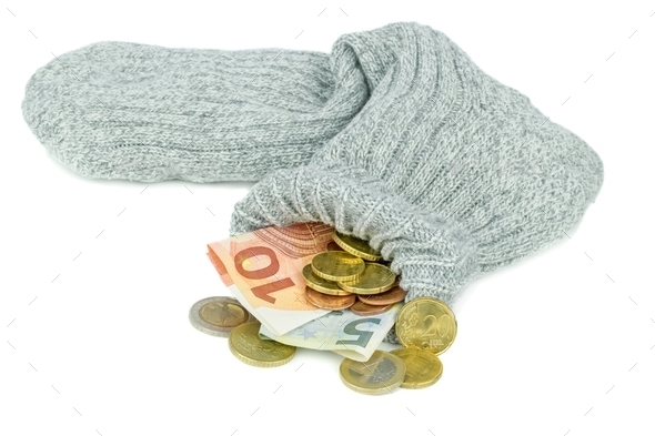 Euro Currency in an Old Sock (Misc) Photo Download