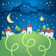 Night Landscape with Village Night Landscape with Village - GraphicRiver Item for Sale